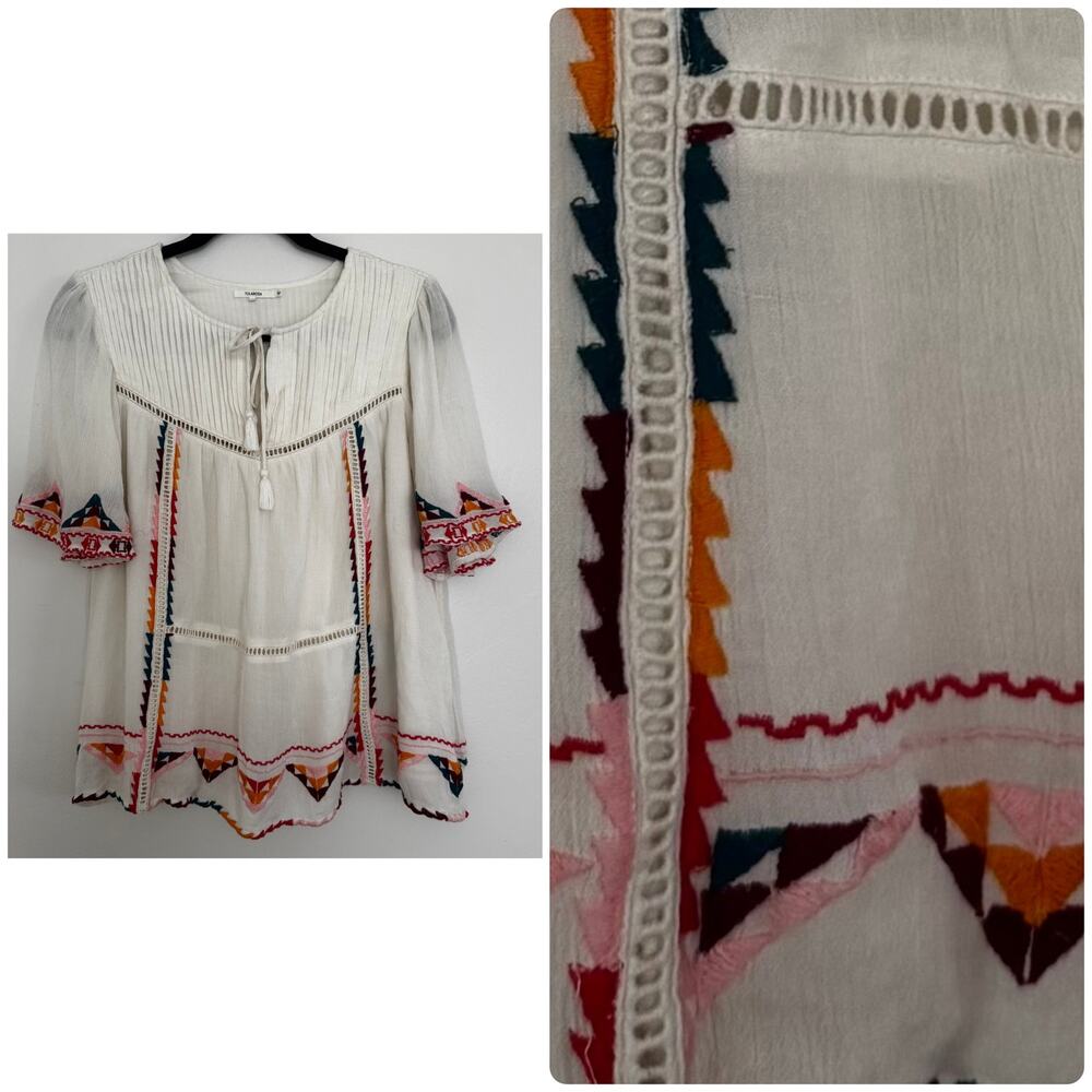Tularosa Ingrid Bohemian-Inspired Embroidered Blouse